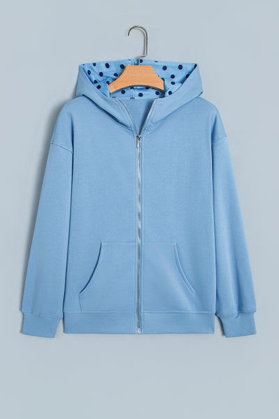 Bluebird Dots Zip-Up Hoodie — supplier product-only image