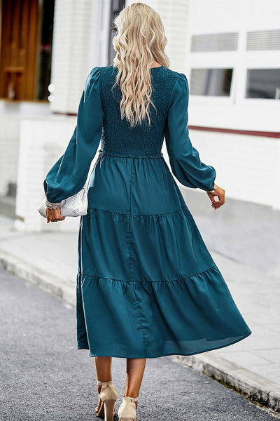 Everly Grace Smocked Tiered Midi Dress