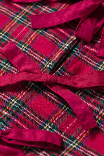 Scarlet Plaid Tie-Neck Blouse ? supplier product image