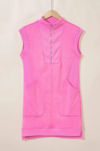Pink Lemonade Quarter-Zip Sweatshirt Dress