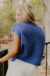 American Flag Open-Knit Cropped Vest
