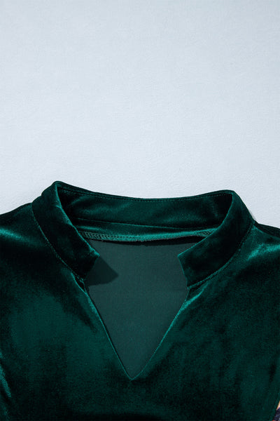Woodland Velvet Leopard-Trim Dress — supplier product-only image