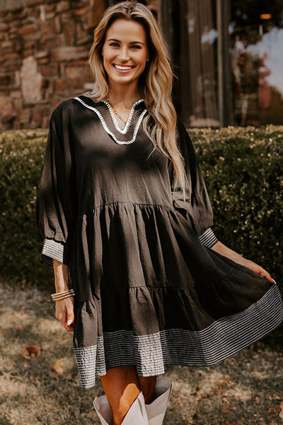 Twilight Contrast Tiered Dress