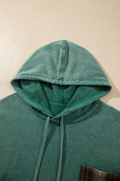 Pine Grove Plaid-Sleeve Cotton Hoodie — supplier product-only image