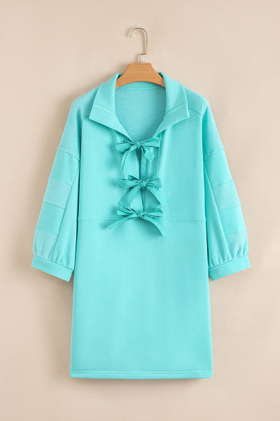Aqua Bow Sailor Shift Dress