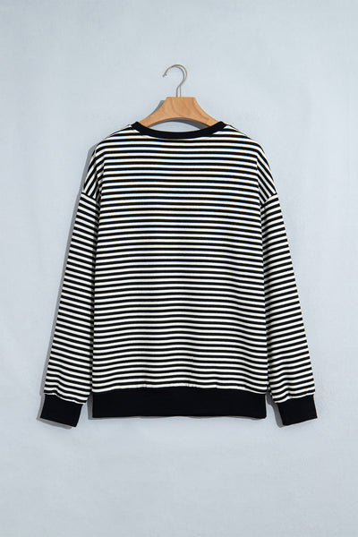 Bow After Dark Striped Sweatshirt — supplier product-only image
