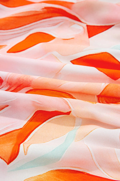 Coral Flame Petal Tier Dress