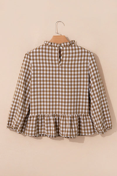 Rustic Plaid Peplum Top ? supplier product image