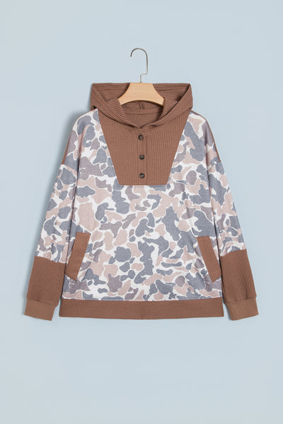 Camo Cabin Waffle-Trim Hoodie — supplier product-only image