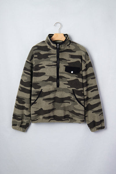 Trail Mix Camo Half-Zip Fleece Sweatshirt — supplier product-only image