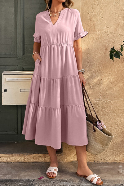 Sunset Stroll Tiered Midi Dress