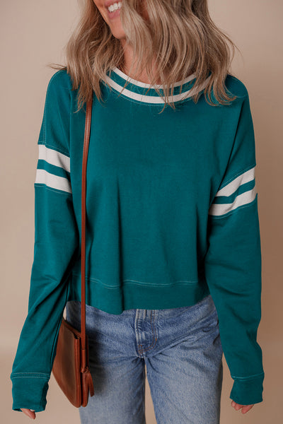 Evergreen Varsity Stripe Sweatshirt
