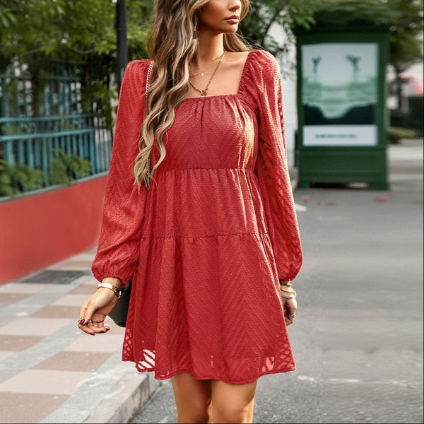 Ember Bloom Textured Babydoll Dress
