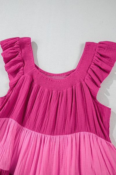 Vivid Tiered Ruffle Mini Dress