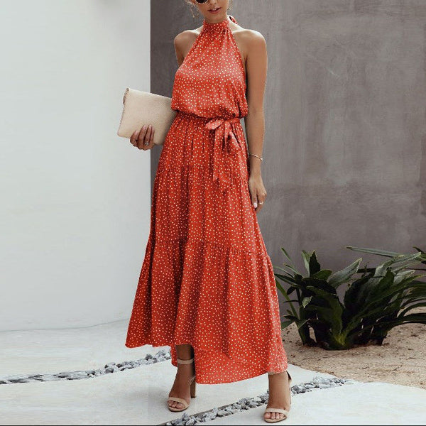 Sunset Starlight Halter Maxi Dress