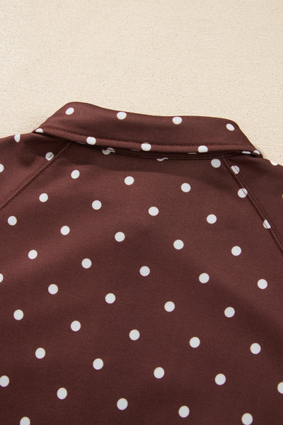 Café Polka Button-Collar Sweatshirt — supplier product-only image