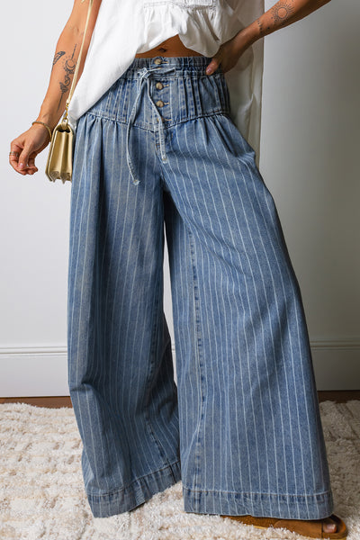 Blue Skies Stripe Wide Leg Jeans — supplier product image