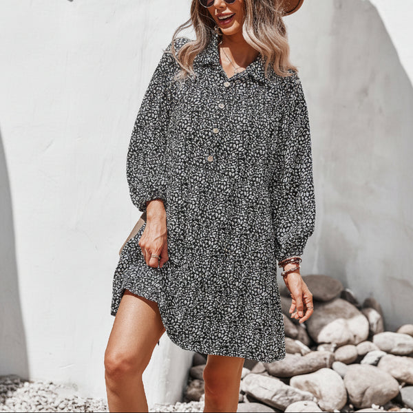 Willow Whisper Floral Shirt Dress
