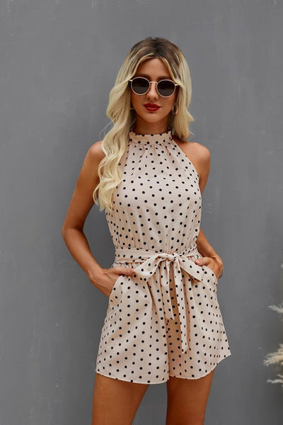 Sienna Sunset Polka Dot Halter Romper