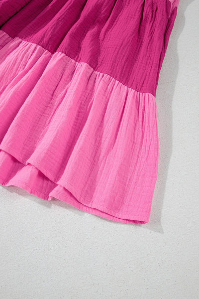 Vivid Tiered Ruffle Mini Dress