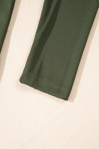 Evergreen Charm Ribbed Dress