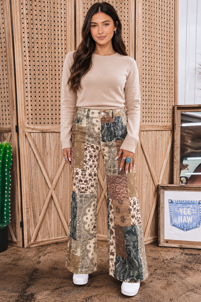 Western Trail Wide-Leg Jeans — lila front