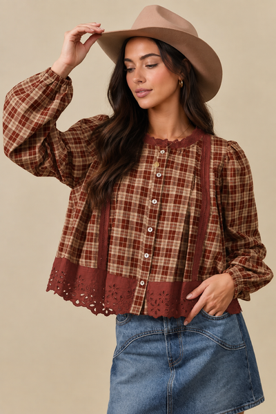 Crimson Meadow Eyelet Shirt ? front view
