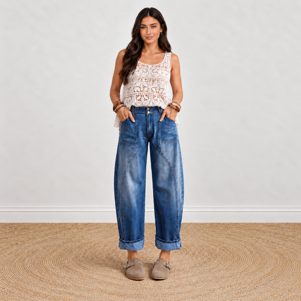 Blue Curve Cuff Jeans — shopify hero full square