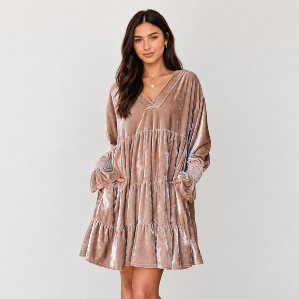 Smoke Velvet Tiered Dress — shopify hero full square
