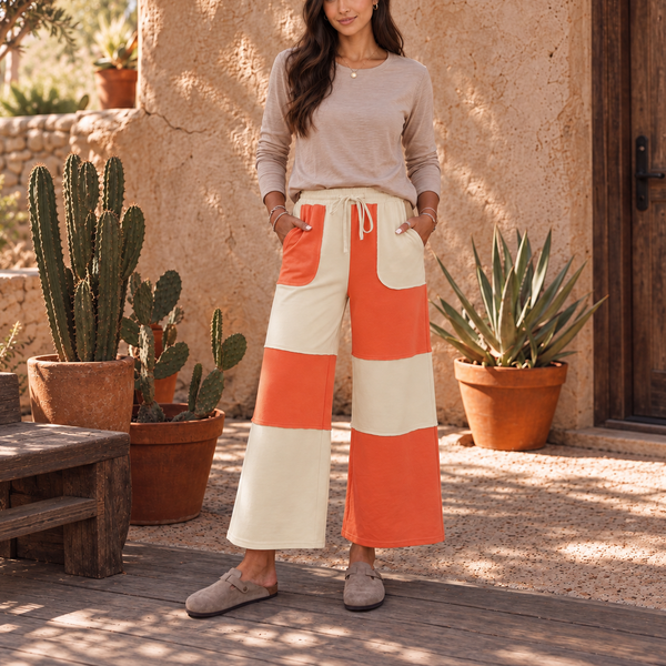 Rust Horizon Wide Leg Pants - cropped Shopify hero