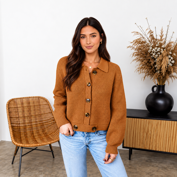 Golden Hour Ribbed Cardigan ? full square hero