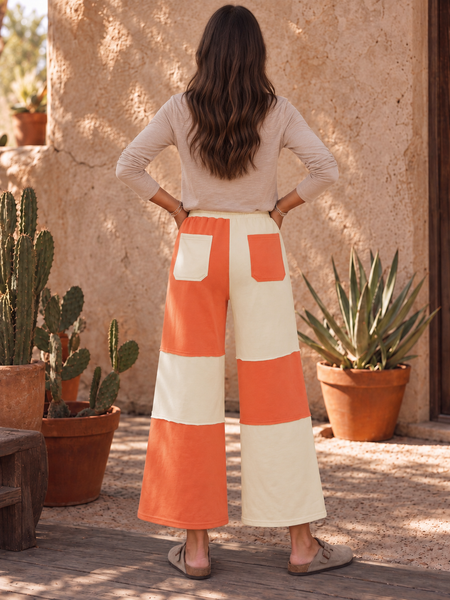 Rust Horizon Wide Leg Pants - back view