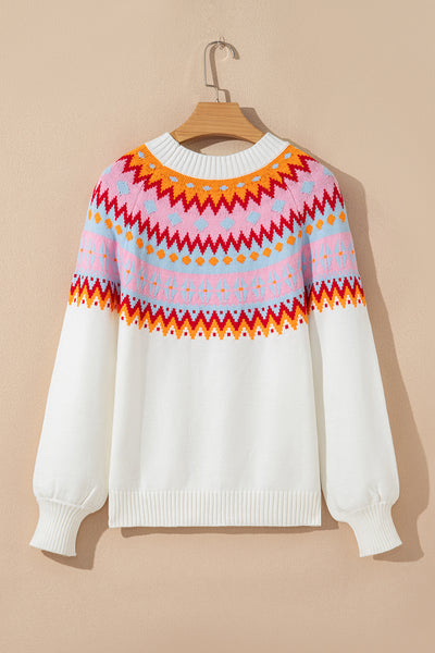 Frosted Horizon Fair Isle Sweater