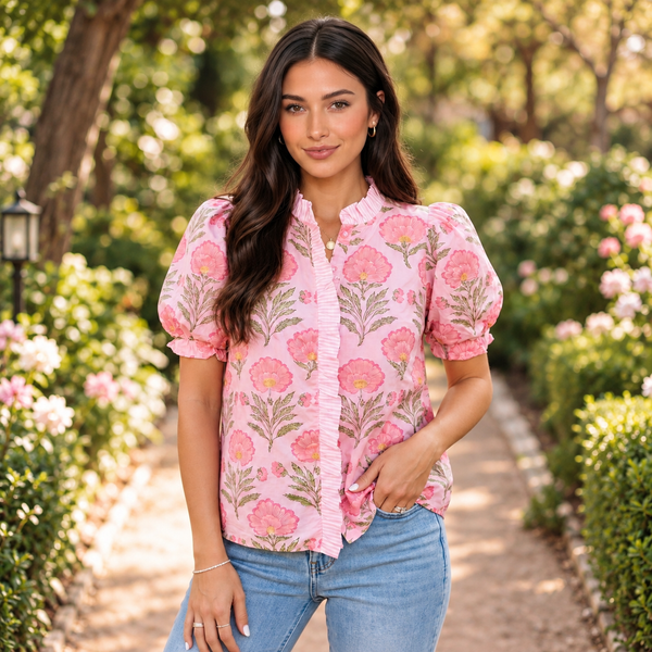Pink Blossom Ruffle Shirt ? Shopify hero