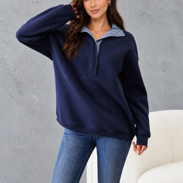 Blue Harbor Snap-Collar Sweatshirt — shopify hero