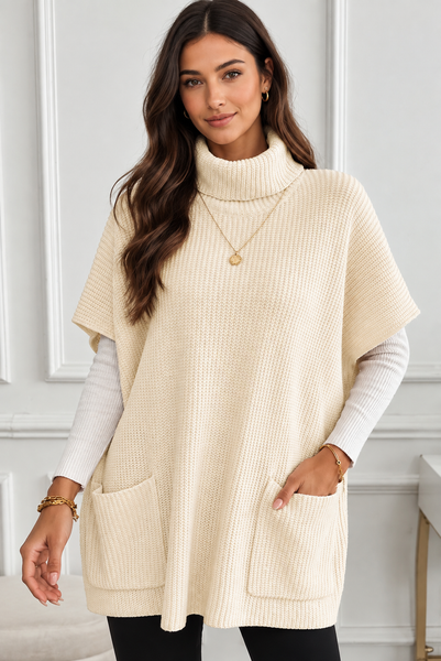Harbor Pocket Turtleneck Sweater — lila front