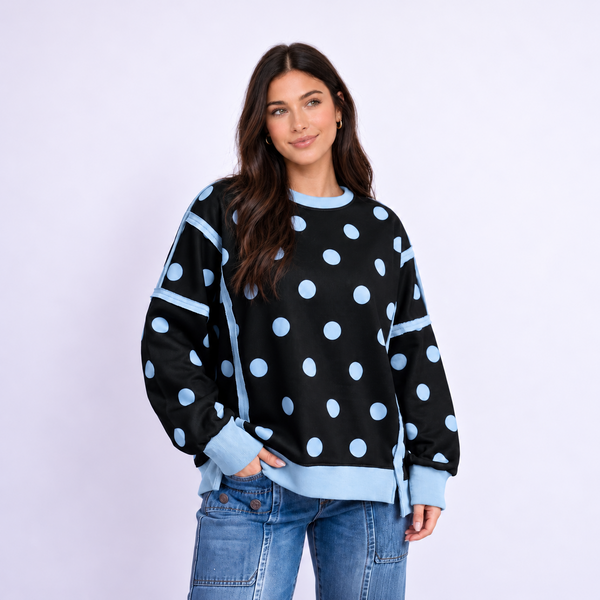 Dot Parade Patchwork Sweatshirt — shopify hero full square