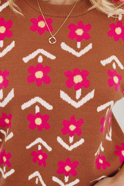 Retro Bloom Knit Top