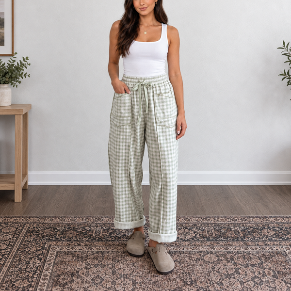Evergreen Plaid Pocket Pants - cropped Shopify hero