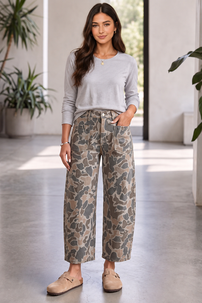 Earth Camo Harem Jeans — lila front