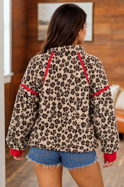 Wild Ember Leopard Zip-Up Sweatshirt — lila back