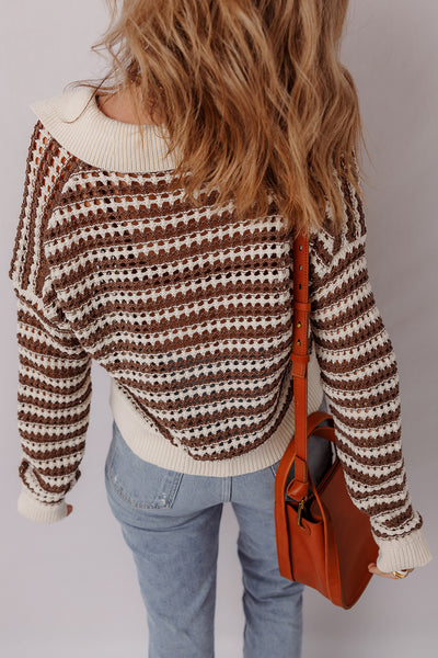 Cocoa Whirl Crochet Sweater