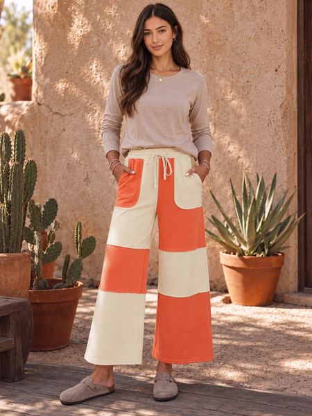 Rust Horizon Wide Leg Pants - front view