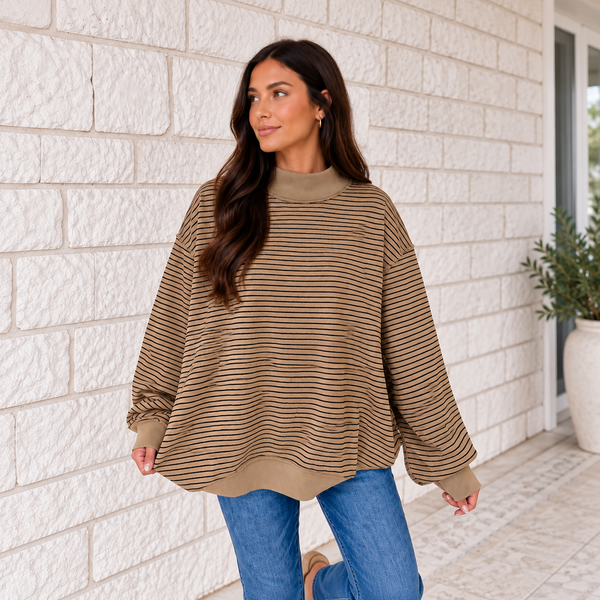 Sunday Stroll Striped Mock-Neck Sweatshirt — shopify hero full square