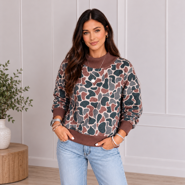 Woodland Mosaic Quilted Camo Sweatshirt — shopify hero full square