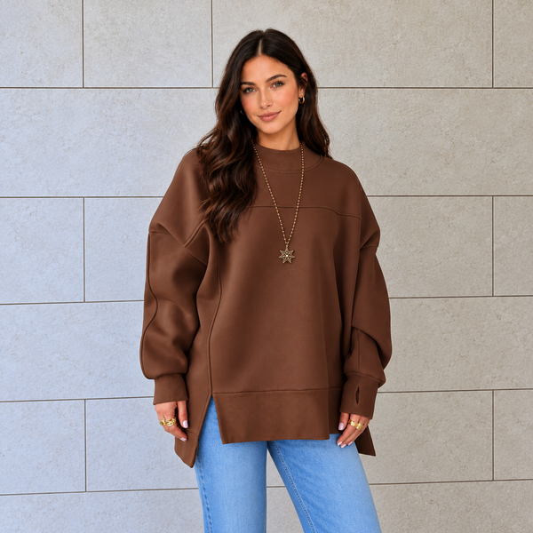 Coffeehouse Split-Hem Mock Neck Sweatshirt — shopify hero full square