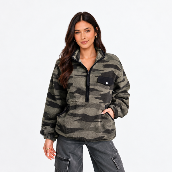Trail Mix Camo Half-Zip Fleece Sweatshirt — shopify hero full square