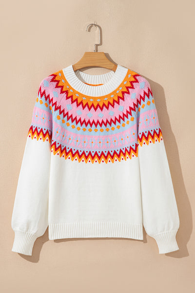 Frosted Horizon Fair Isle Sweater