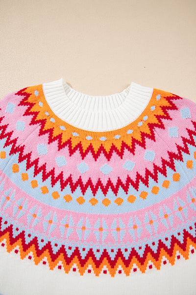 Frosted Horizon Fair Isle Sweater