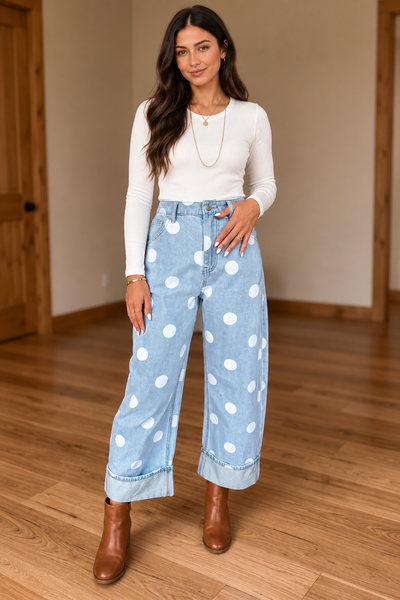 Blue Belle Polka Dot Jeans — LILA_FRONT